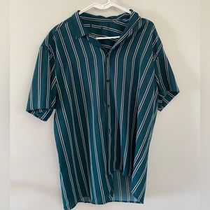 Mens Shein Striped Button Down Shirt